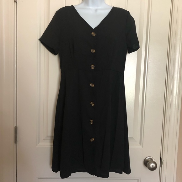 Black Button Down Dress - Picture 4 of 8